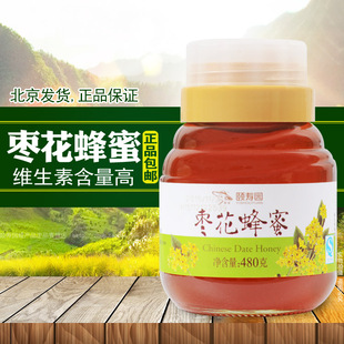  颐寿园枣花蜂蜜480克 天然纯正玻璃瓶真红枣蜜农家蜜
