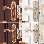欧式房门锁室内卧室家用机械，门锁把手实木锁具，三件套通用型执手锁