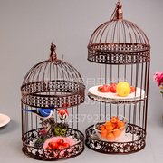 鸟笼餐具带小鸟创意餐具鸟笼创意餐具点心架铁艺架蛋糕架甜品盘