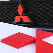 三菱翼神车标三菱车标，改装立体碳仟，三菱标红色三菱标车标贴
