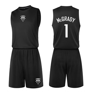 男子篮球服训练服背心宽松透气麦迪1号球衣套装，可diy定制印字印号