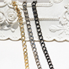 diy高品质金属链浅金色银色黑 4毫米宽 细链配件饰品链条装饰链