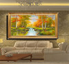 有框手绘欧式黄金树风景油画客厅办公室家居会所别墅酒店装饰挂画