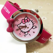 儿童卡通hellokitty手表，女孩kt猫可爱粉色腕表，指针款学生石英表