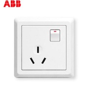 abb开关插座德逸雅白一开16a三孔带开关，大功率插座空调墙壁插座有