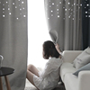 韩式镂空星星加厚定制全遮光客厅卧室棉麻风格成品窗帘布料