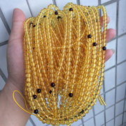 天然金珀108佛珠手链金琥珀(金琥珀)蜜蜡原矿，无优化金珀6-7mm珠链子绳