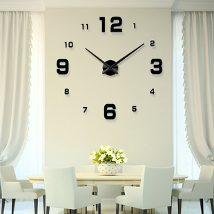 简约超大挂钟客厅创意艺术时钟，家用diy个性，时尚3d立体钟墙贴挂表