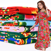 东北大花布床单布料，中国民族风棉服装，面料被面桌布纯斜纹棉布