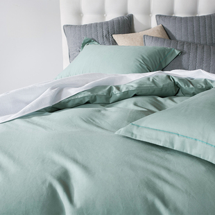 简约全棉纯色磨毛四件套 加厚保暖纯棉被套床单1.8米双人床上用品