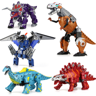变形玩具恐龙合体金刚霸王龙，模型拼装工程车机器人，4儿童8男孩5岁6