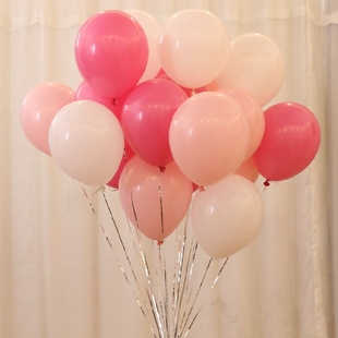 10寸加厚公主粉色气球婚礼，婚房布置气球生日宴，亚光气球哑光乳胶