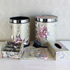 银色花欧式家用垃圾桶时尚创意厨房卫生间垃圾桶客厅脚踏有盖筒