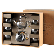 一屋窑耐热玻璃花草茶壶花茶壶，茶杯礼盒分享壶茶具8件套组合