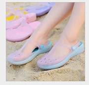 夏季洞洞鞋女可拆洗凉鞋变色信智利平底沙滩鞋护士鞋果冻鞋