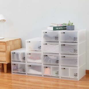 塑料收纳箱抽屉式家用衣柜，收纳透明收纳盒子，储物盒自由组合整理