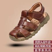 男童凉鞋2023夏季韩版宝宝1-2-3岁5防滑软底儿童包头小童真皮