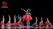 第八届小荷风采步调一致舞蹈演出服装春节儿童红色蓬蓬裙表演服装