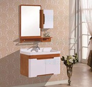 欧式橡木浴室柜一体，陶瓷盆吊柜，洗濑池洗脸盆实木柜80cm