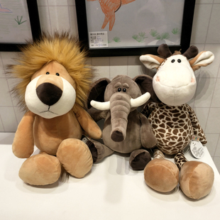 森林动物公仔长颈鹿大象狮子猴子，狗老虎礼物儿童生日毛绒玩具