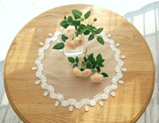 A-04 欧式白色美式蕾丝圆桌布韩式田园多用装饰花瓶垫茶盘防尘巾