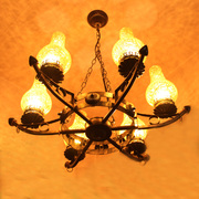 灯具复古铁艺地中海客厅灯餐厅灯茶楼灯美式乡村酒吧灯书房吊灯