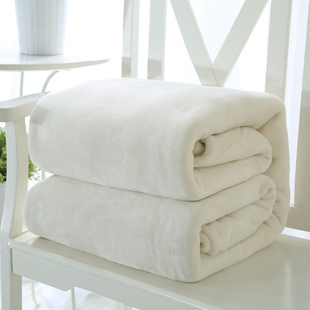 白色珊瑚绒毯加厚法莱绒，毯子床单拍照背景毯云貂绒夏季毛毯加厚