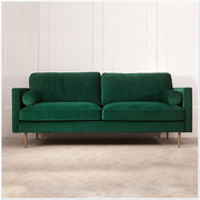 美式复古绿布艺沙发欧式进口意大利绒沙发椅，单人双人三人组合沙发