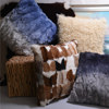 卷卷羊毛长毛抱枕皮草獭兔毛，沙发样板间美式渐变色高档设计靠垫