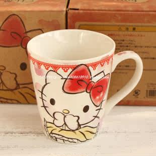 日单Hello*Kitty凯蒂猫卡通可爱杯子 陶瓷杯 马克杯 水杯