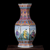 景德镇花瓶陶瓷器珐琅彩粉彩仿古摆件，八仙过海六方瓶中式艺术装饰
