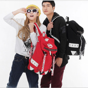 木村中学生女旅游双肩包个性(包个性)韩版背包男时尚情侣旅行包男帆布背包