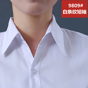 蓝色衬衫女长袖职业棉斜纹，工作服正装工装大码衬衣，女装修身ol