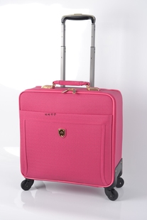 时尚旅行箱pu皮箱登机密码箱玫红色，20寸拉杆箱万向轮行李箱女韩版