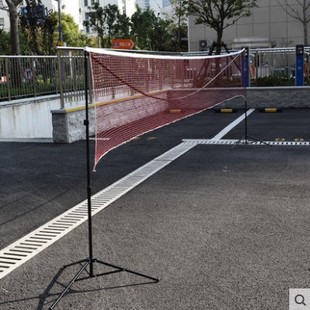 简易折叠羽毛球网架便携式标准，比赛移动网柱毽球支架子