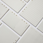 6孔a5活页笔记本手帐本，替芯记事本活页空白网格牛皮纸替换内芯