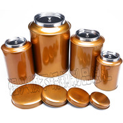 加厚不锈钢茶叶罐茶叶，桶烤金色漆小号大号茶罐，茶桶内盖密封罐