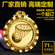 篮球比赛学校运动会冠亚季军奖牌定制金银铜牌印字这就是灌篮