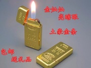 超薄精美金砖金条打火机创意金块气体充气个性火石砂轮打火机