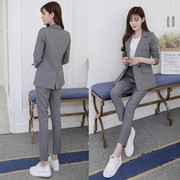 职业套装女秋2021韩版修身显瘦职业装两件套长裤，商务女装正装