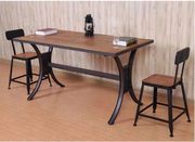 实木铁艺餐桌椅套件靠背椅长方桌子咖啡厅奶茶店火锅店餐厅餐桌椅