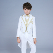 儿童礼服燕尾服套装花童礼服男童钢琴演出服，主持婚礼西装魔术服