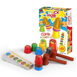益智早教打地鼠速叠杯幼儿园儿童锻炼思维逻互动游戏竞技桌游玩具
