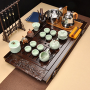 定制中迪 功夫茶具套装四合一黑檀实木陶瓷茶盘紫砂整套家用茶道