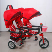 二胎婴儿手推车双人车二胎神器三胞胎三人座童车三轮车脚踏车推车