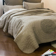 全棉被子手工盘花双人绗缝被床盖三件套空调被纯棉加大欧式薄被i.