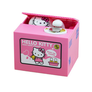 偷钱猫Hellokitty存钱罐电动创意儿童礼物熊猫硬币储蓄罐网红同款