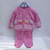 手工编织宝宝羊毛，线衣婴儿外套线衫开衫，粉色