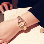 聚利时个性时尚女士手表女表 罗马刻度简约钢带复古手链石英腕表