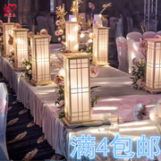 婚庆道具中式路引原木方柱灯光罗马柱新中式婚礼现场布置摆件装饰
